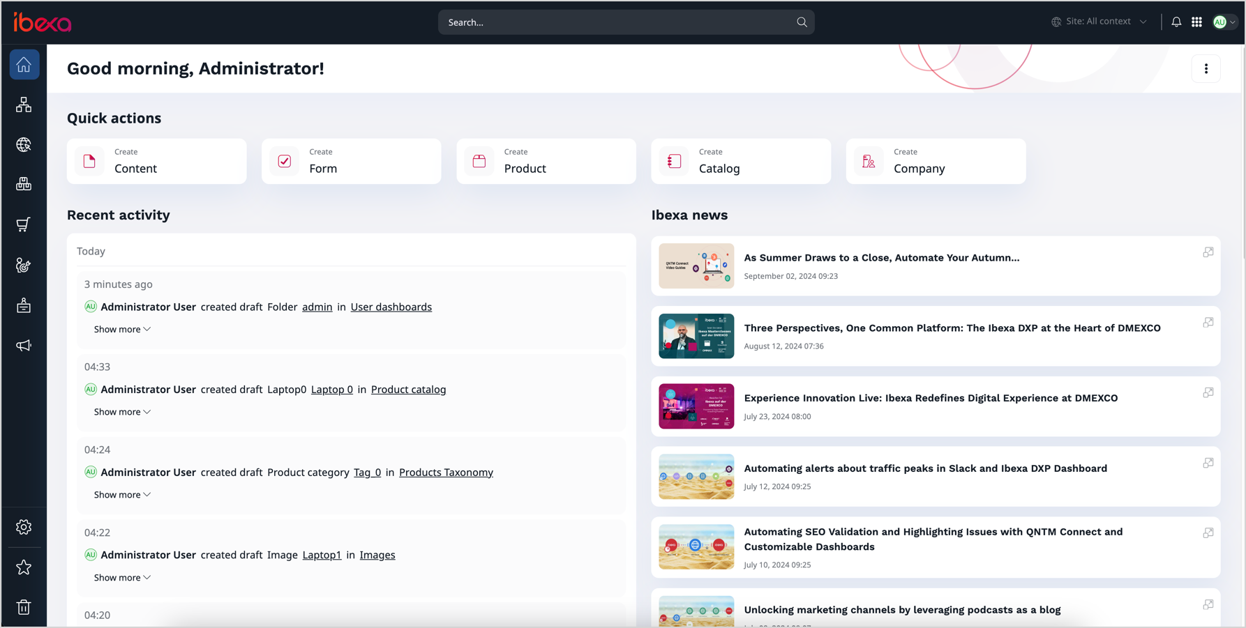 Dashboard - Experience and Commerce edition
